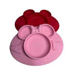 The First Years Disney Mickey & Minnie Mouse Silicone Sectioned Plates Lot 2